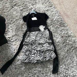 Girls 7 zebra ruffle dress